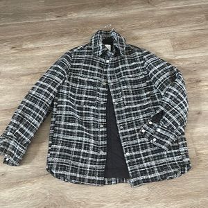 Shacket plaid black and white size small